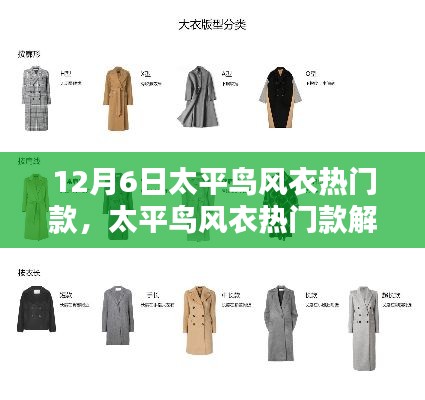 太平鸟风衣热门款解析,以12月6日为例