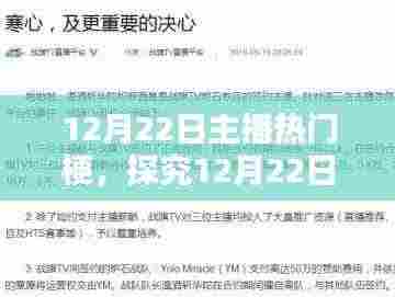 深度解析,探究主播热门梗背后的影响力与影响——以12月22日为例