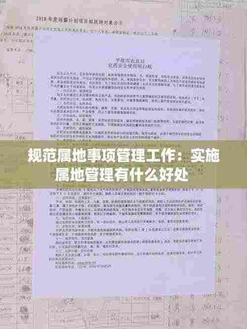 规范属地事项管理工作:实施属地管理有什么好处