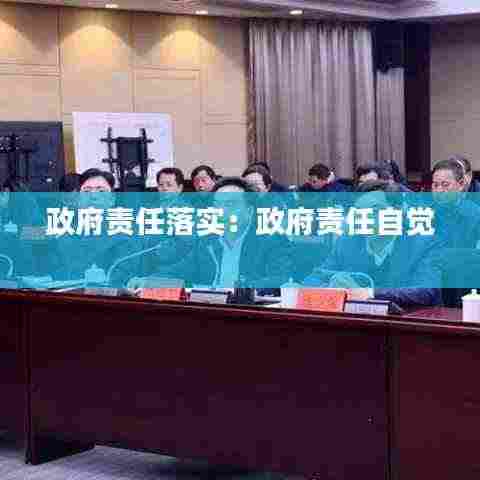 政府责任落实:政府责任自觉