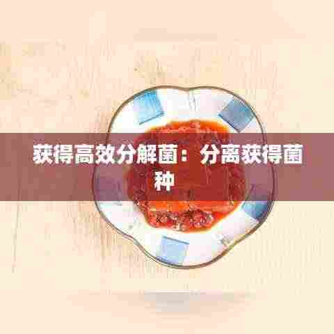 获得高效分解菌：分离获得菌种 