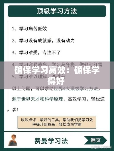 确保学习高效：确保学得好 