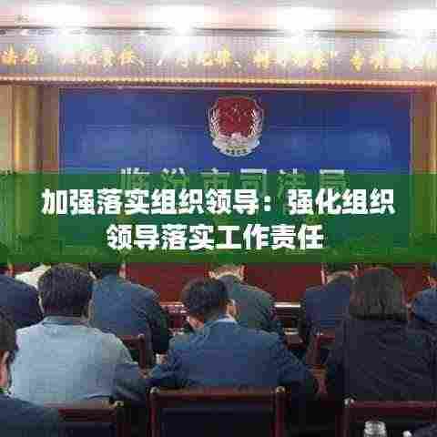 加强落实组织领导:强化组织领导落实工作责任