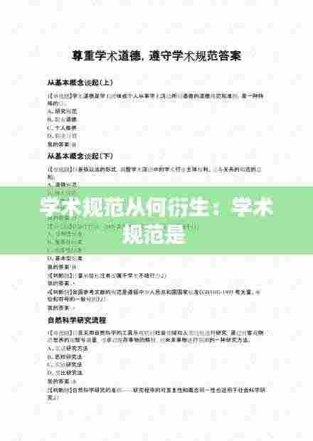学术规范从何衍生：学术规范是 