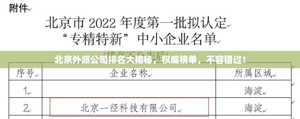 北京外派公司排名大揭秘,权威榜单,不容错过!