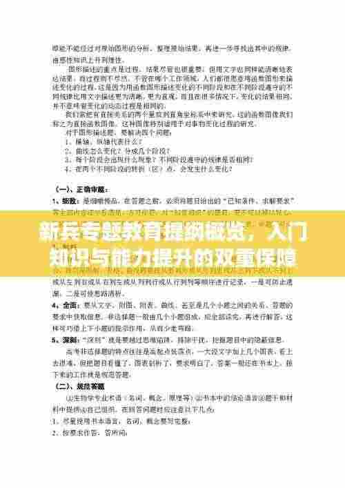 新兵专题教育提纲概览,入门知识与能力提升的双重保障