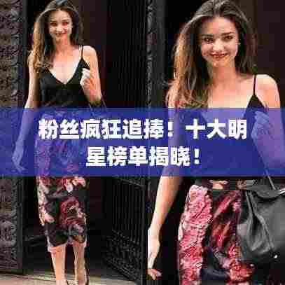 粉丝疯狂追捧!十大明星榜单揭晓!