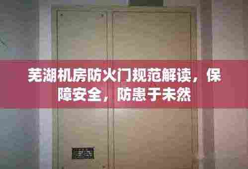 芜湖机房防火门规范解读,保障安全,防患于未然