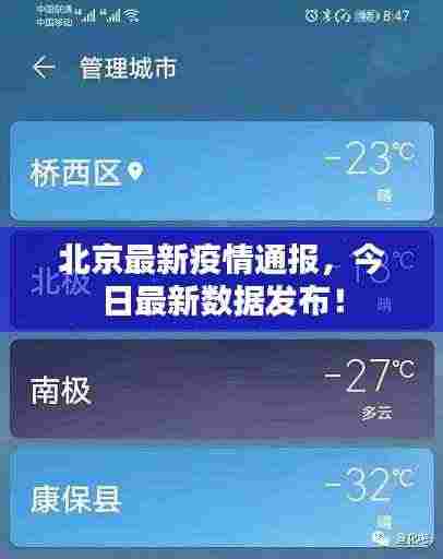北京最新疫情通报，今日最新数据发布！