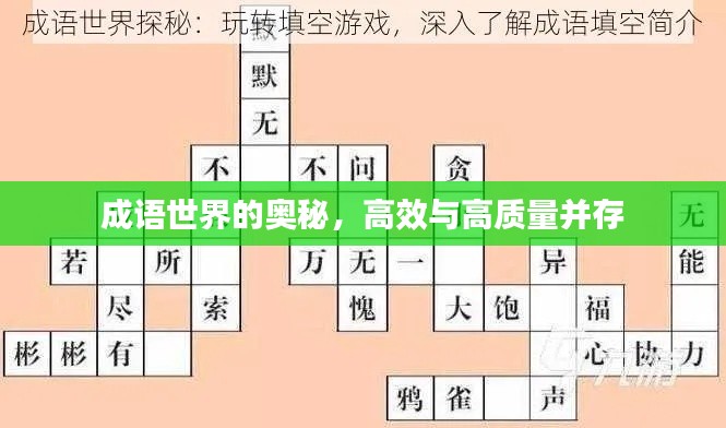 成语世界的奥秘,高效与高质量并存