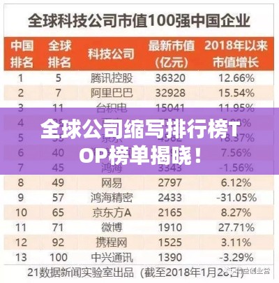 全球公司缩写排行榜TOP榜单揭晓!