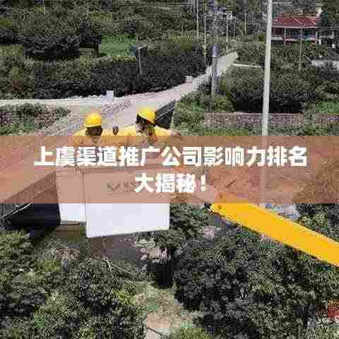 上虞渠道推广公司影响力排名大揭秘！